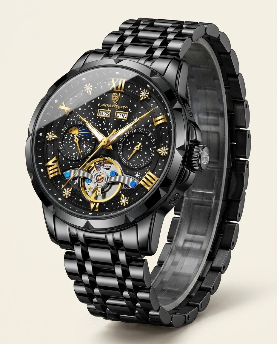 Starlight Open-Heart Automatic Black case, Black dial