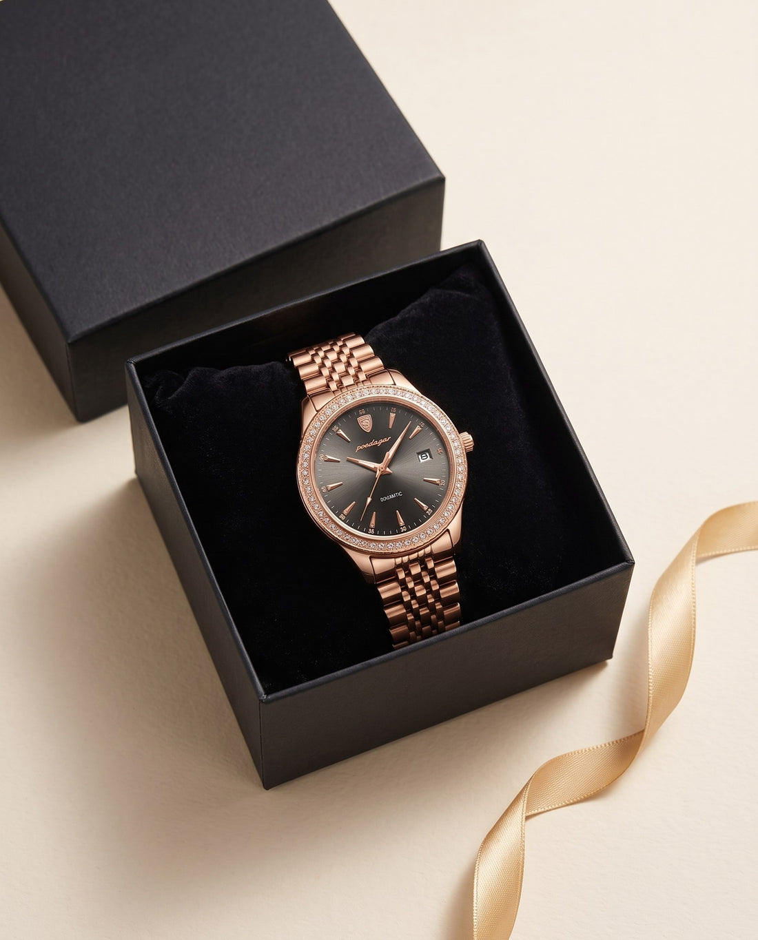 Sparkle Crystal Ladies Black dial in the gift box