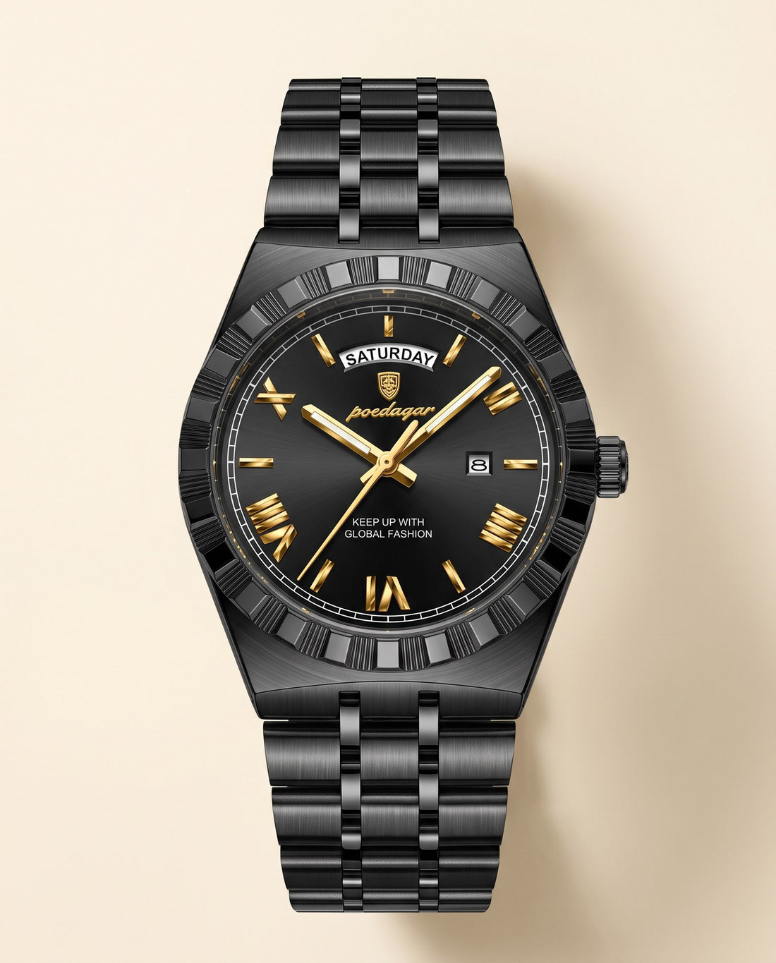 Crown Day-Date Two-Tone Black case, Black dial