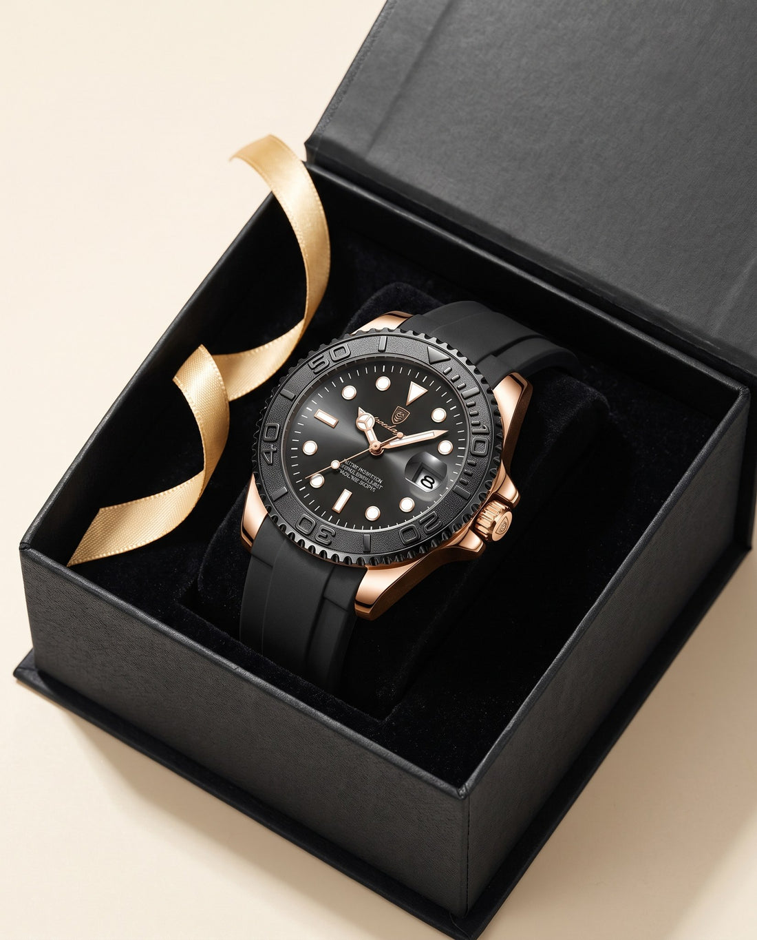 Mariner Diver Rose Gold case, Black dial in the gift box
