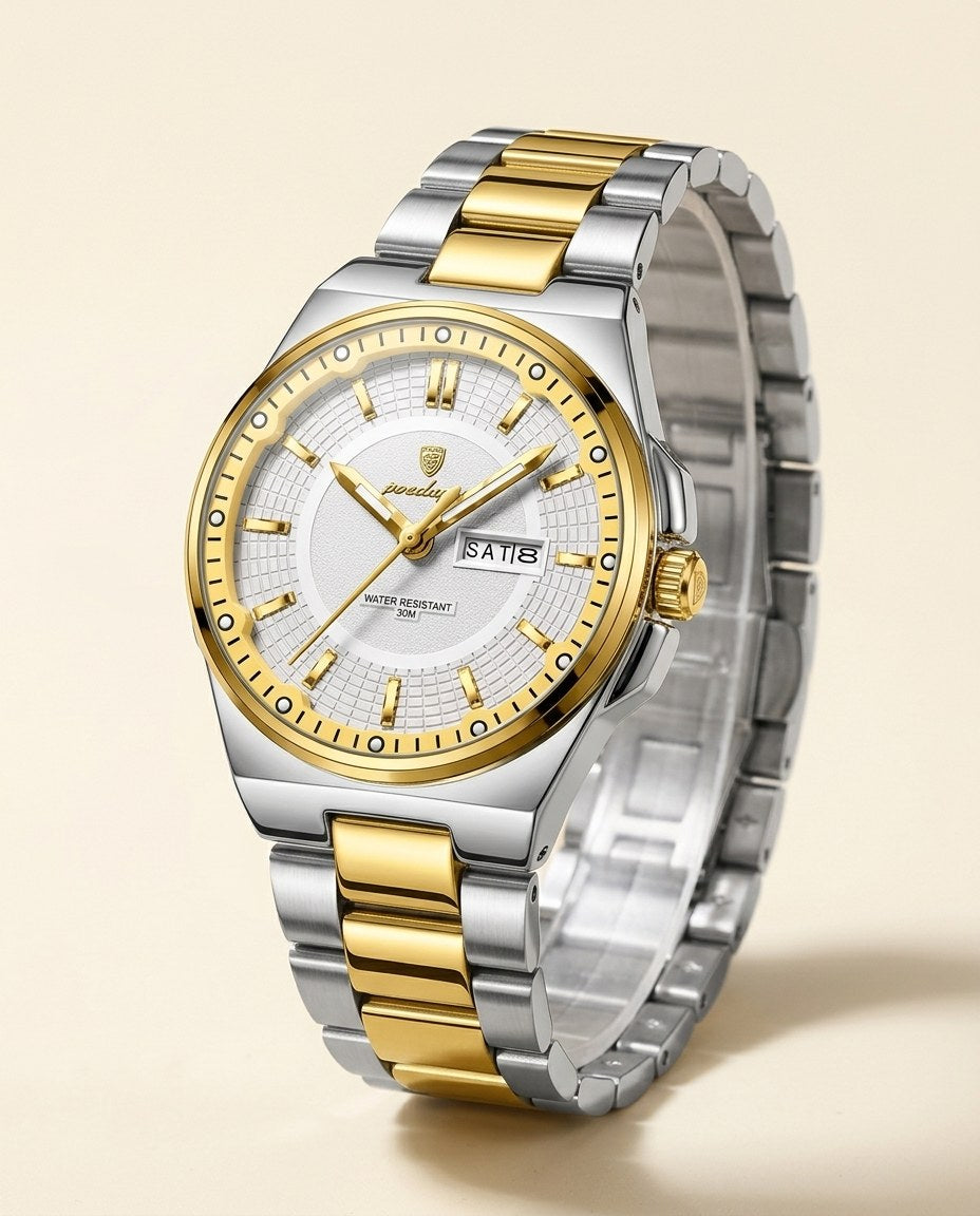 Grace Two-Tone Ladies Day-Date Gold case, White dial