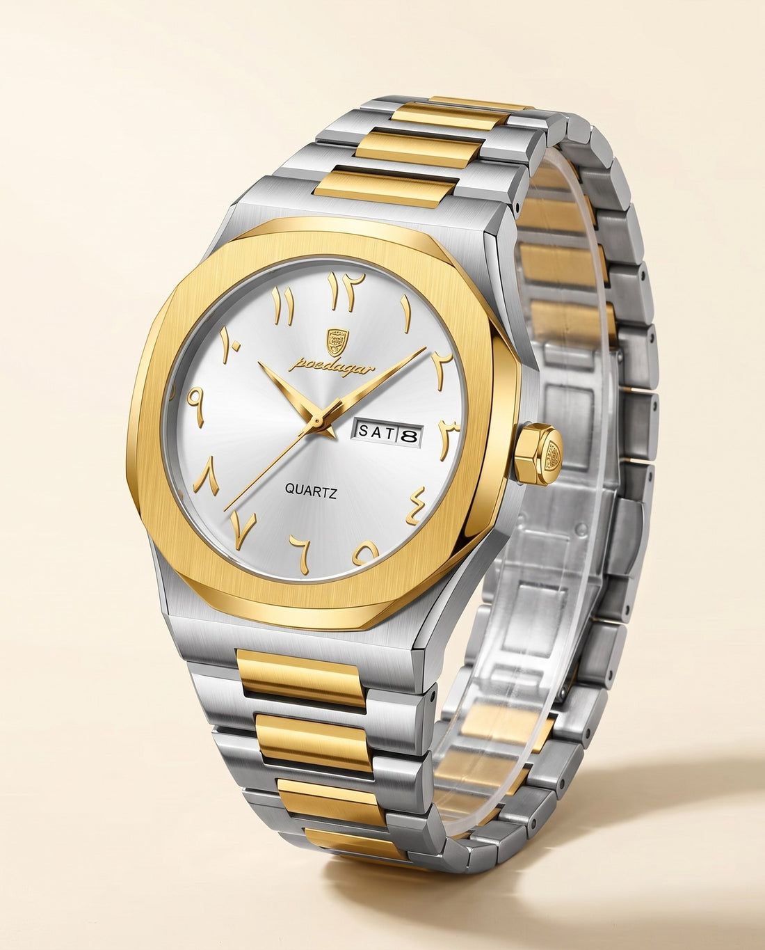 Sultan Arabic Dial Day-Date Gold case, White dial hero