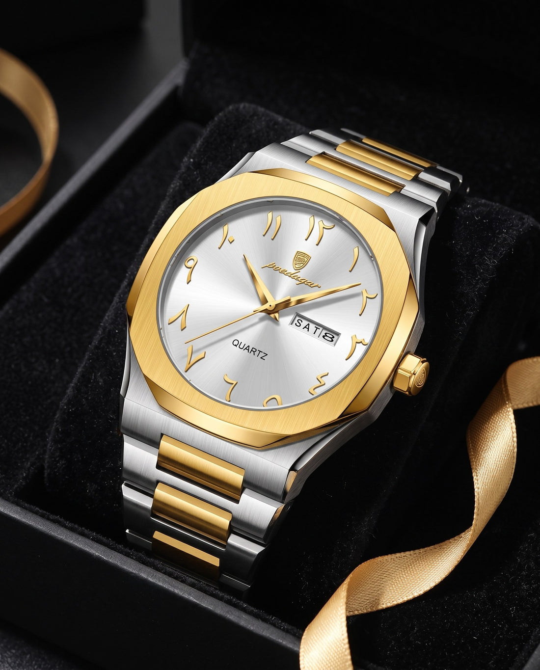Sultan Arabic Dial Day-Date Gold case, White dial in the gift box