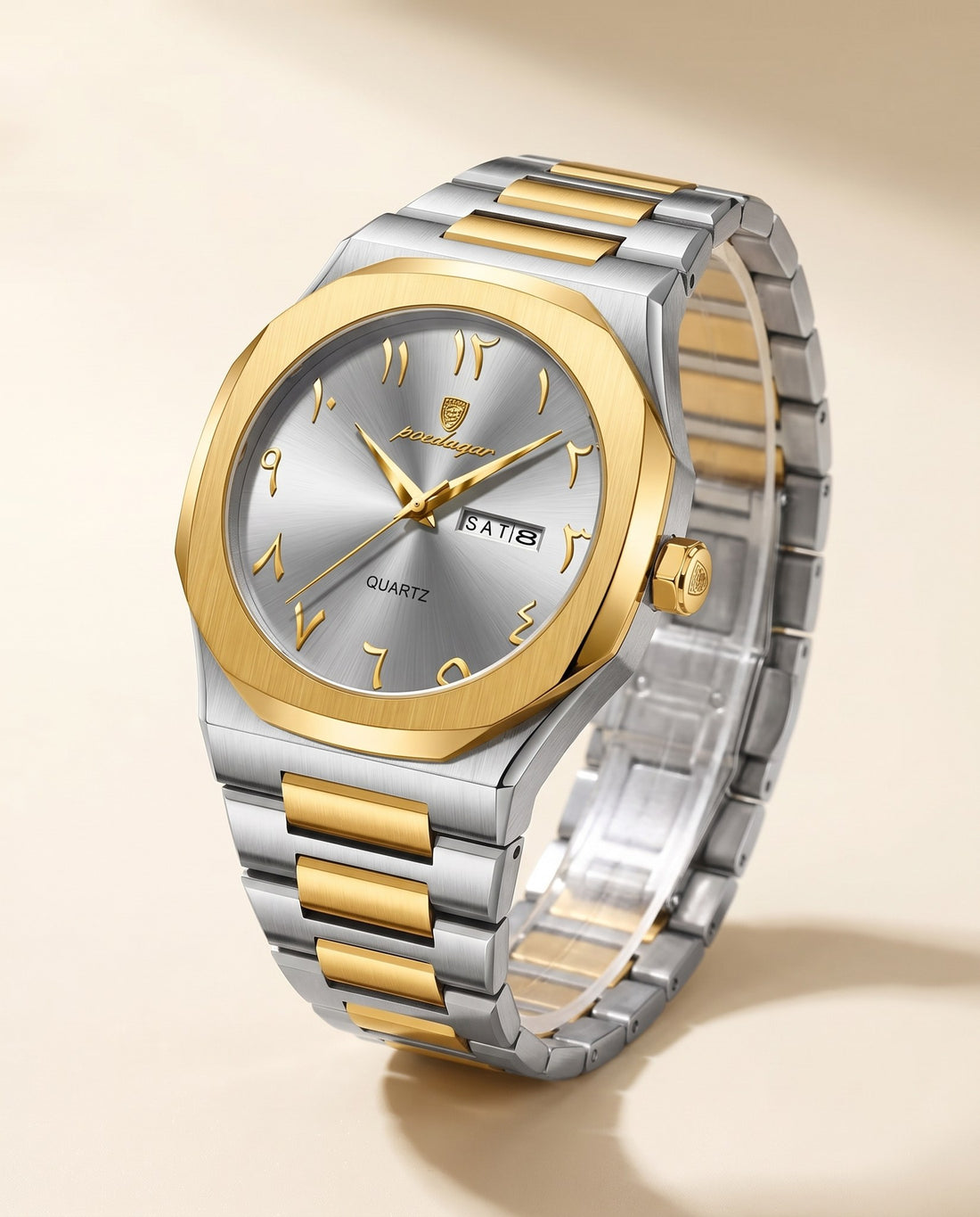 Sultan Arabic Dial Day-Date Gold case, Grey dial