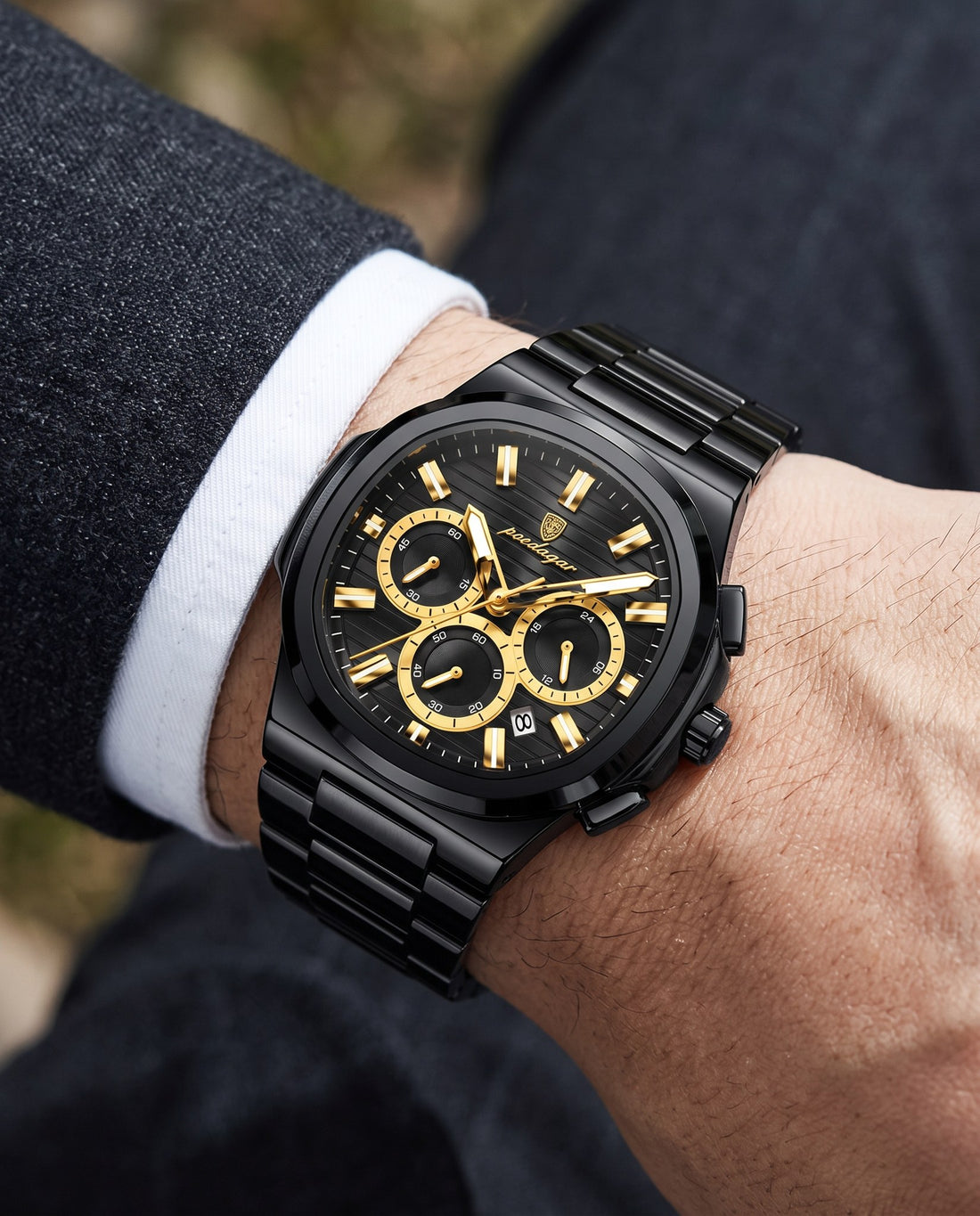 Regal Steel Chronograph Black case, Black dial on the wrist