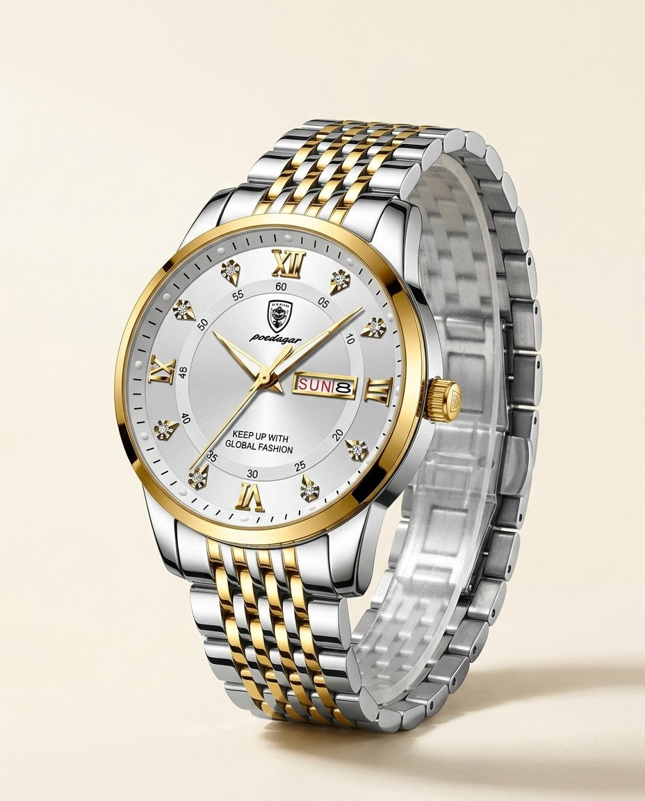 Roman Day-Date Classic Gold case, White dial hero