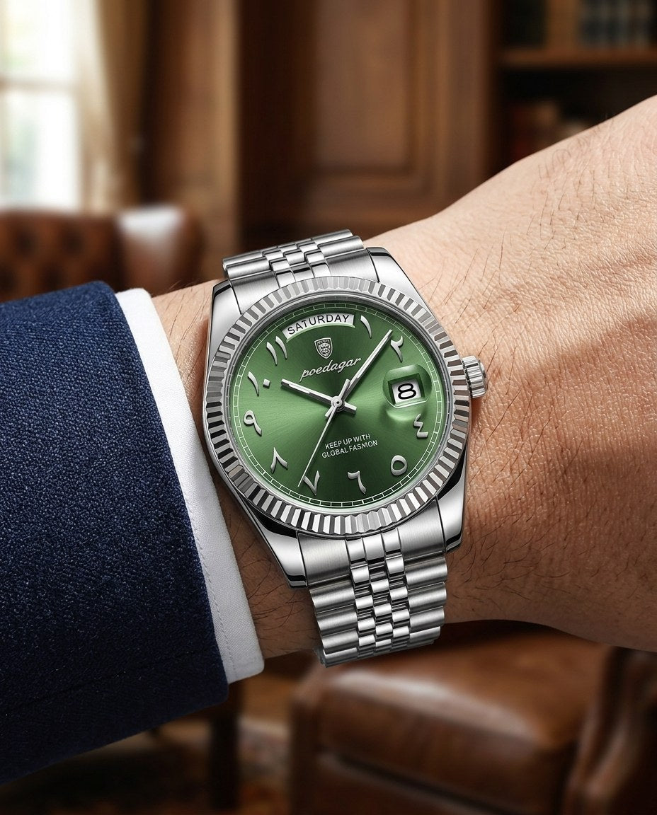 Imperial Day-Date Silver case, Green dial on the wrist