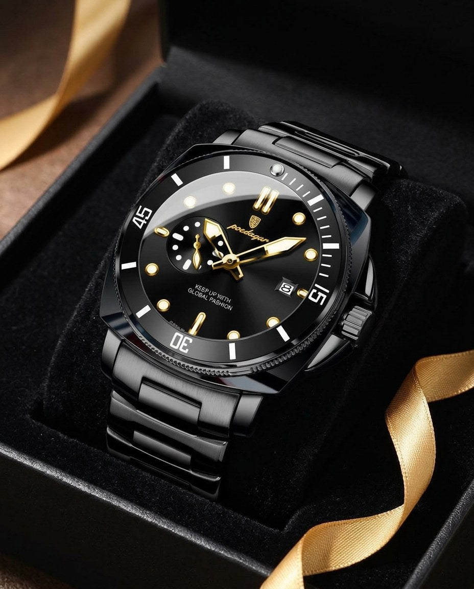Ocean Diver Two-Tone Black case, Black dial in the gift box