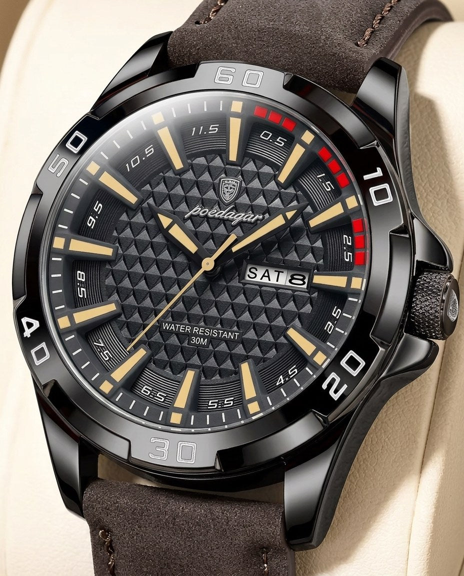 Turbo Racing Day-Date Black case, Gold dial dial close-up