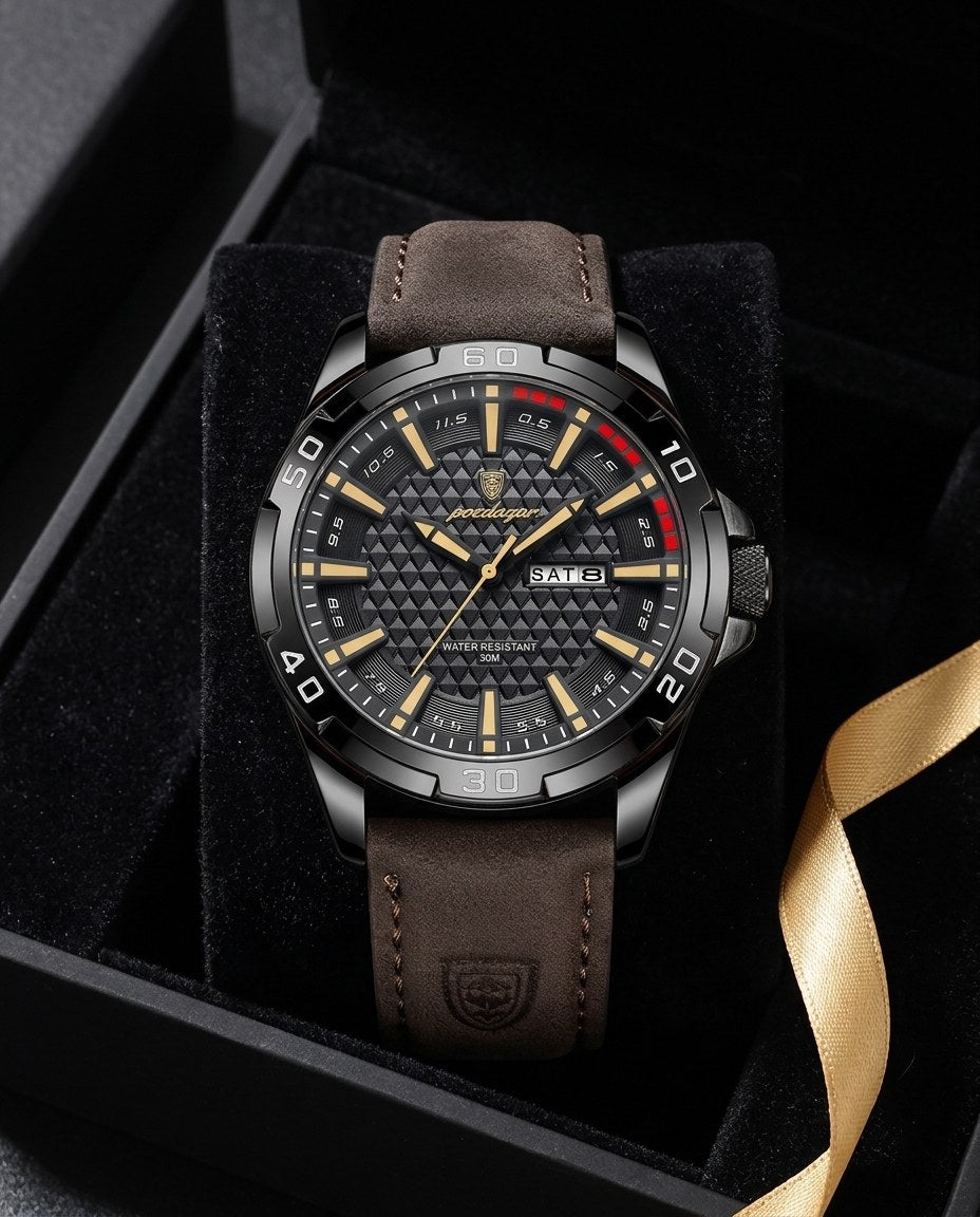Turbo Racing Day-Date Black case, Gold dial in the gift box