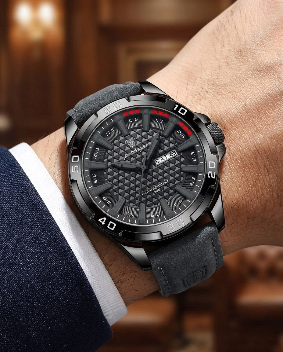 Turbo Racing Day-Date Black case, Grey dial on the wrist