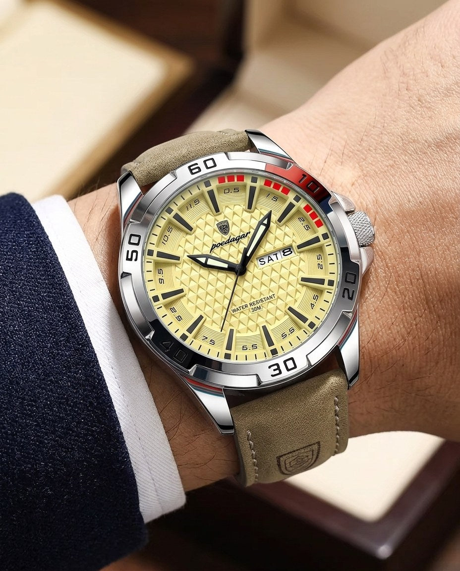 Turbo Racing Day-Date Silver case, Yellow dial on the wrist