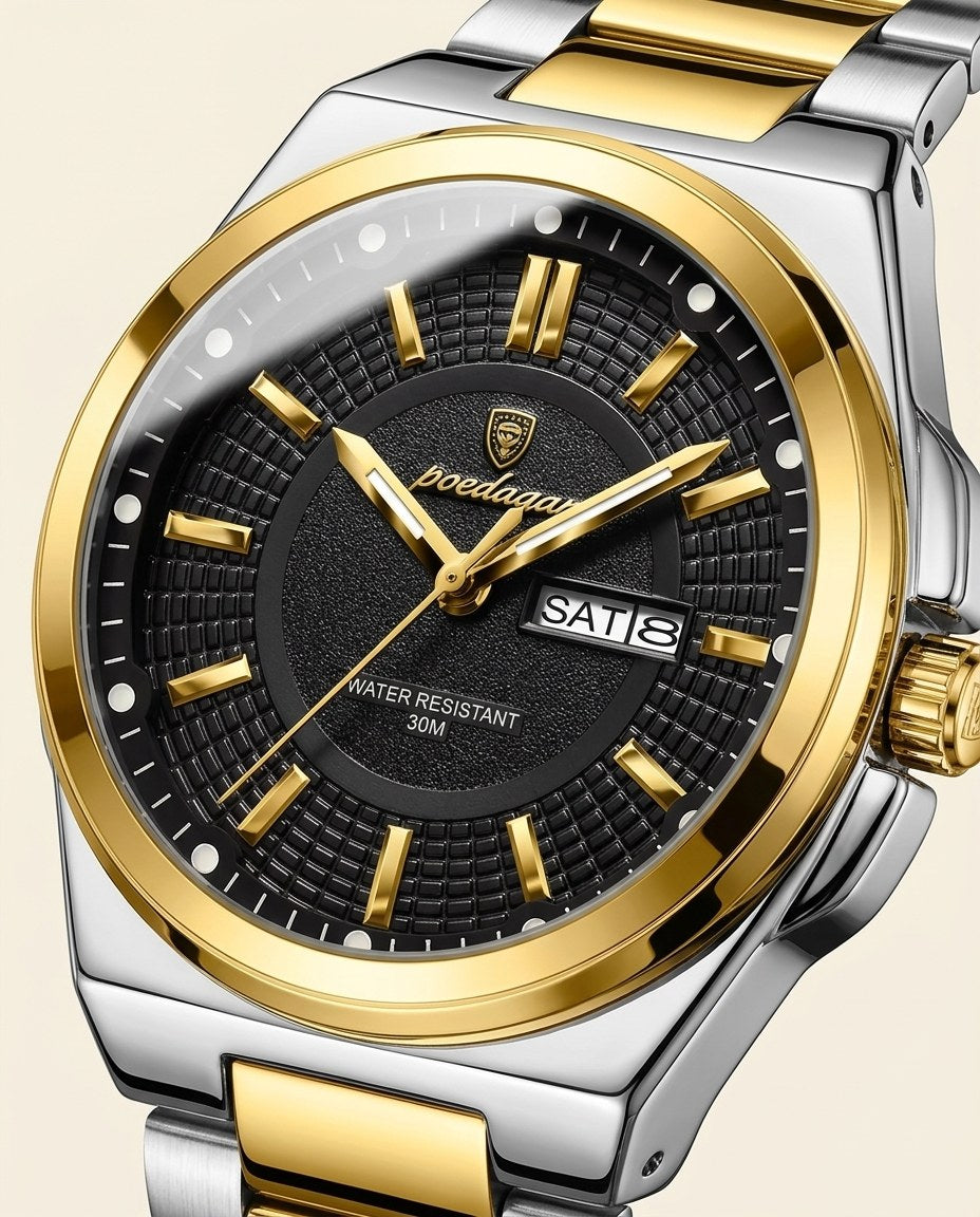 Executive Day-Date Gold case, Black dial dial close-up
