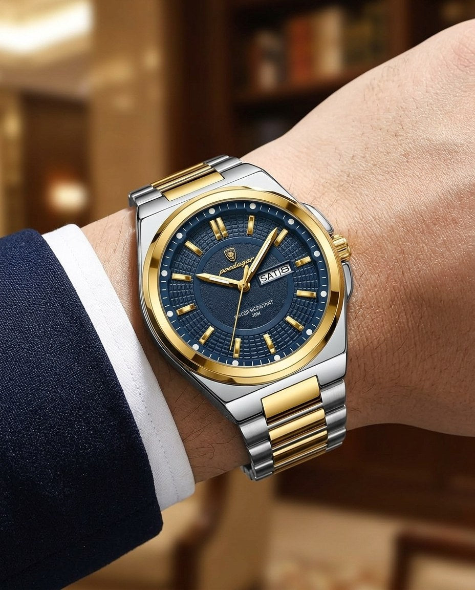 Executive Day-Date Gold case, Blue dial on the wrist