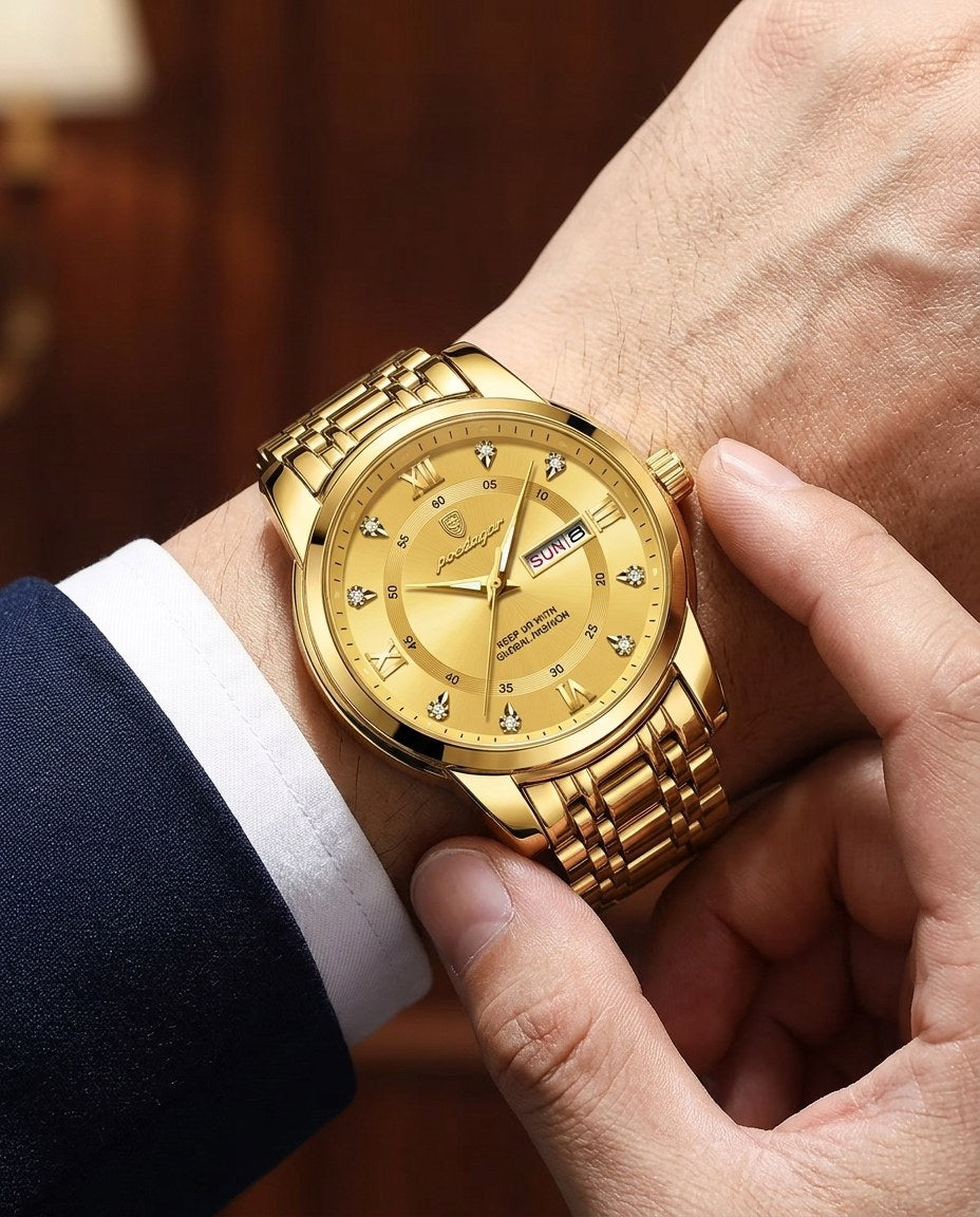 Diamond Marker Day-Date Gold case, Gold dial on the wrist