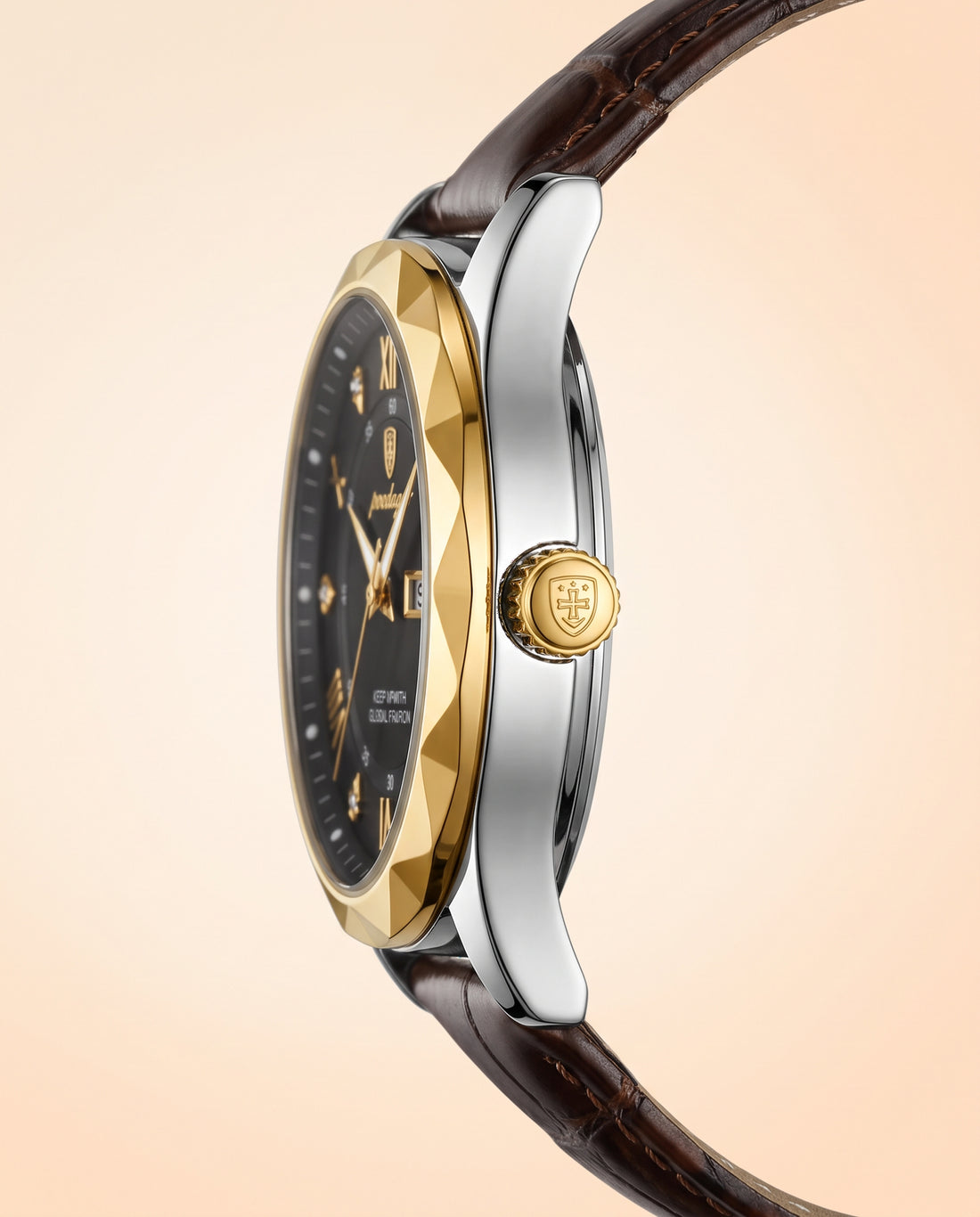 Regent Roman Leather Day-Date