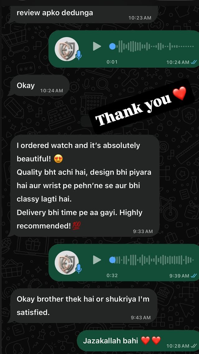 Customer review from WhatsApp