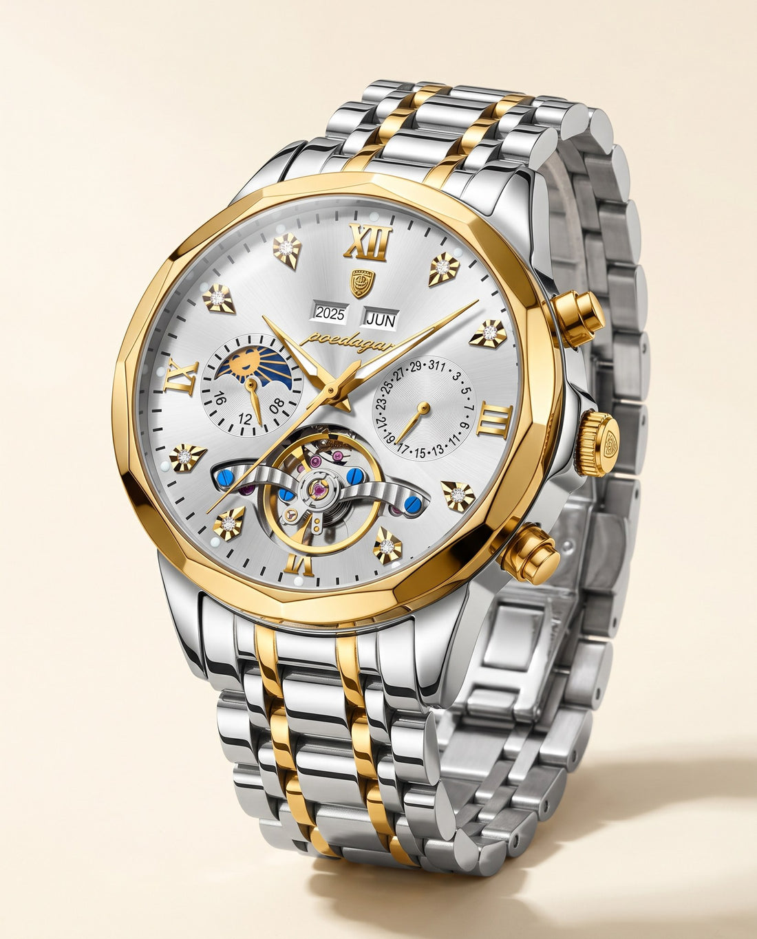 Grand Open-Heart Automatic Gold case, White dial