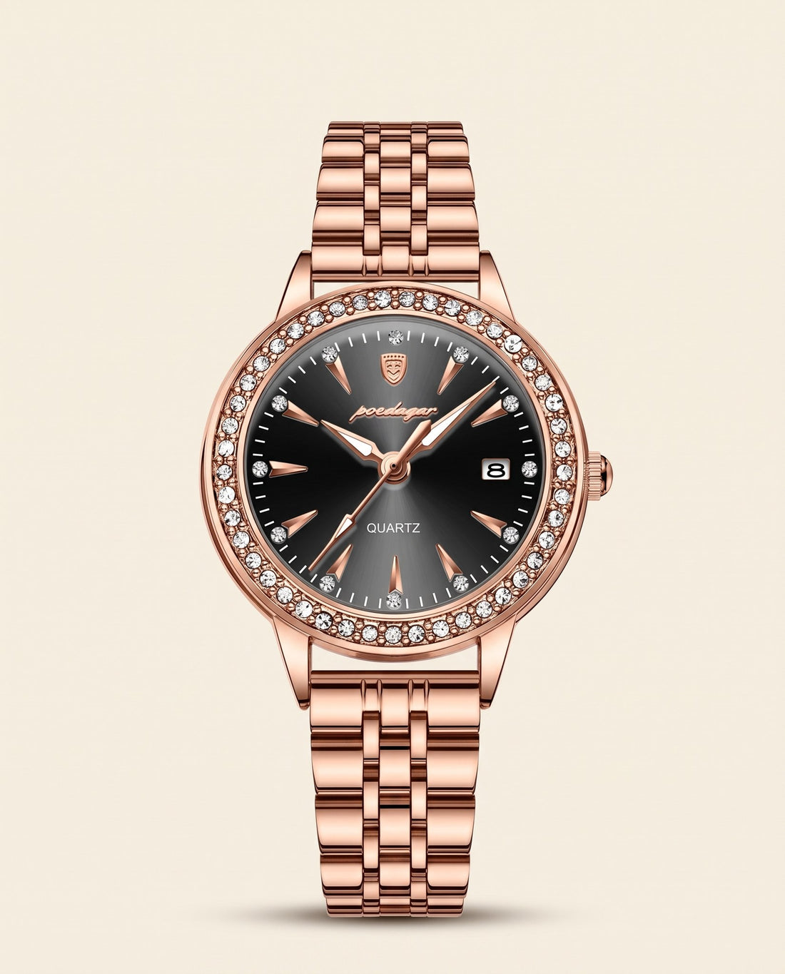 Sparkle Crystal Ladies Black dial front
