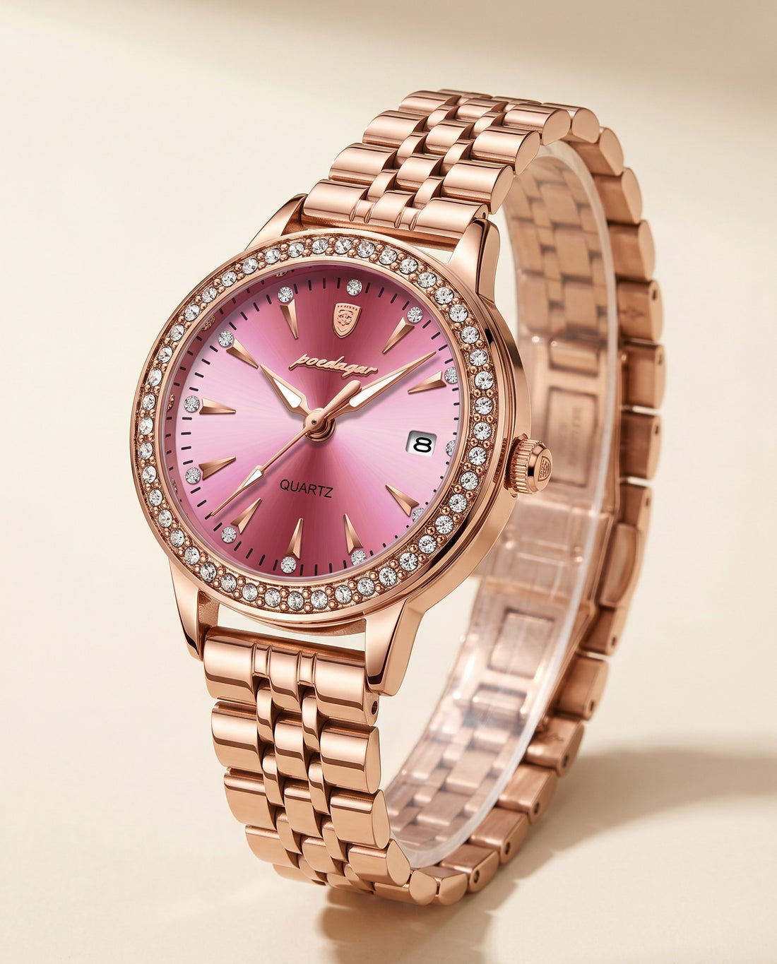Sparkle Crystal Ladies Pink dial