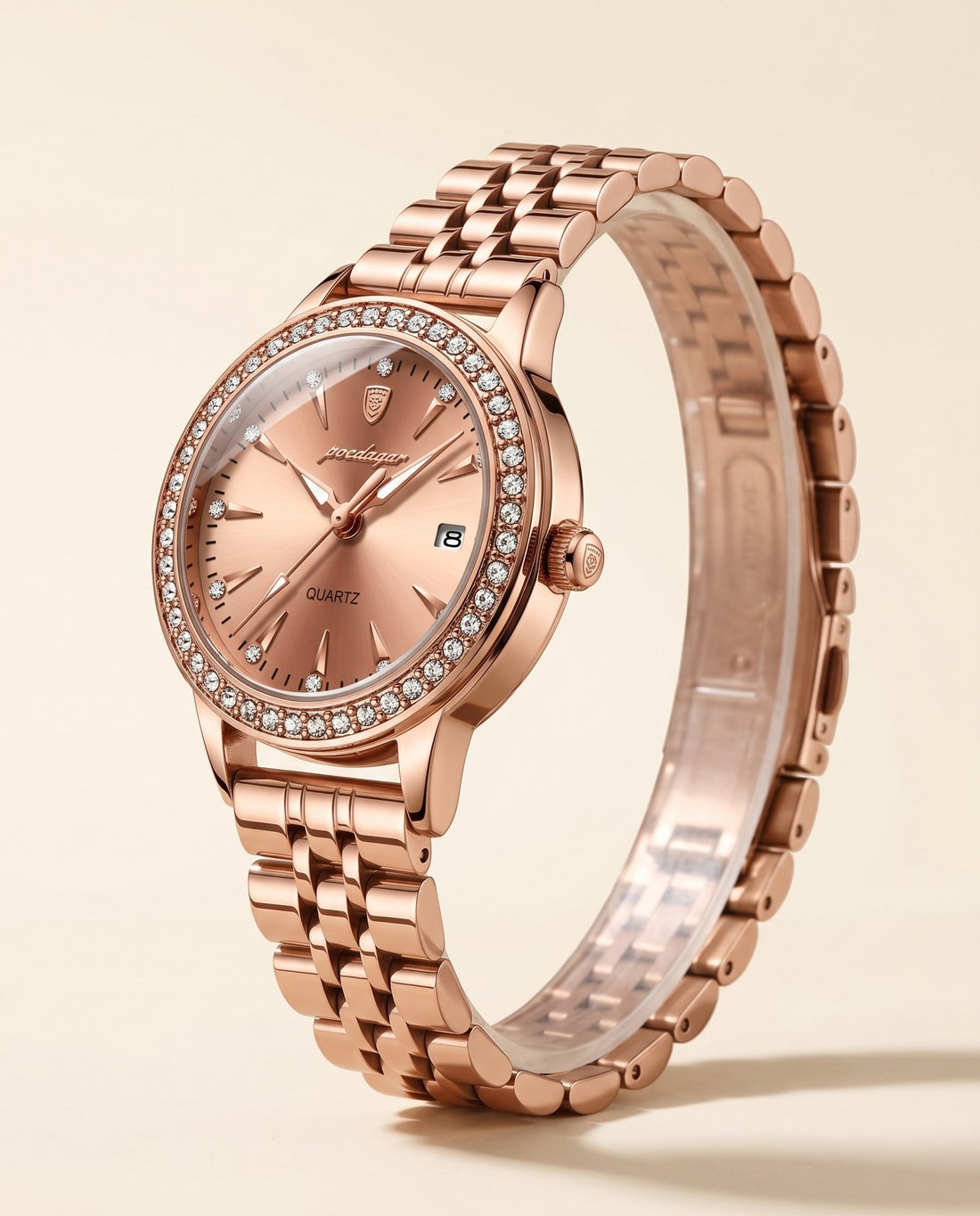 Sparkle Crystal Ladies Gold dial