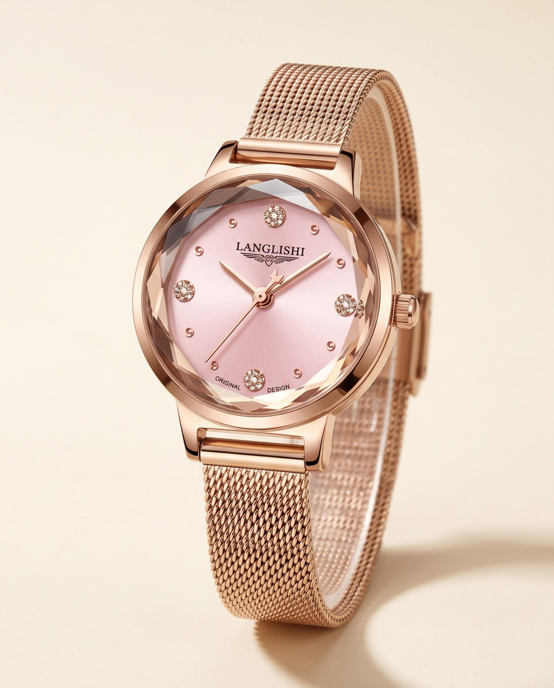 Petite Mesh Ladies Pink dial front