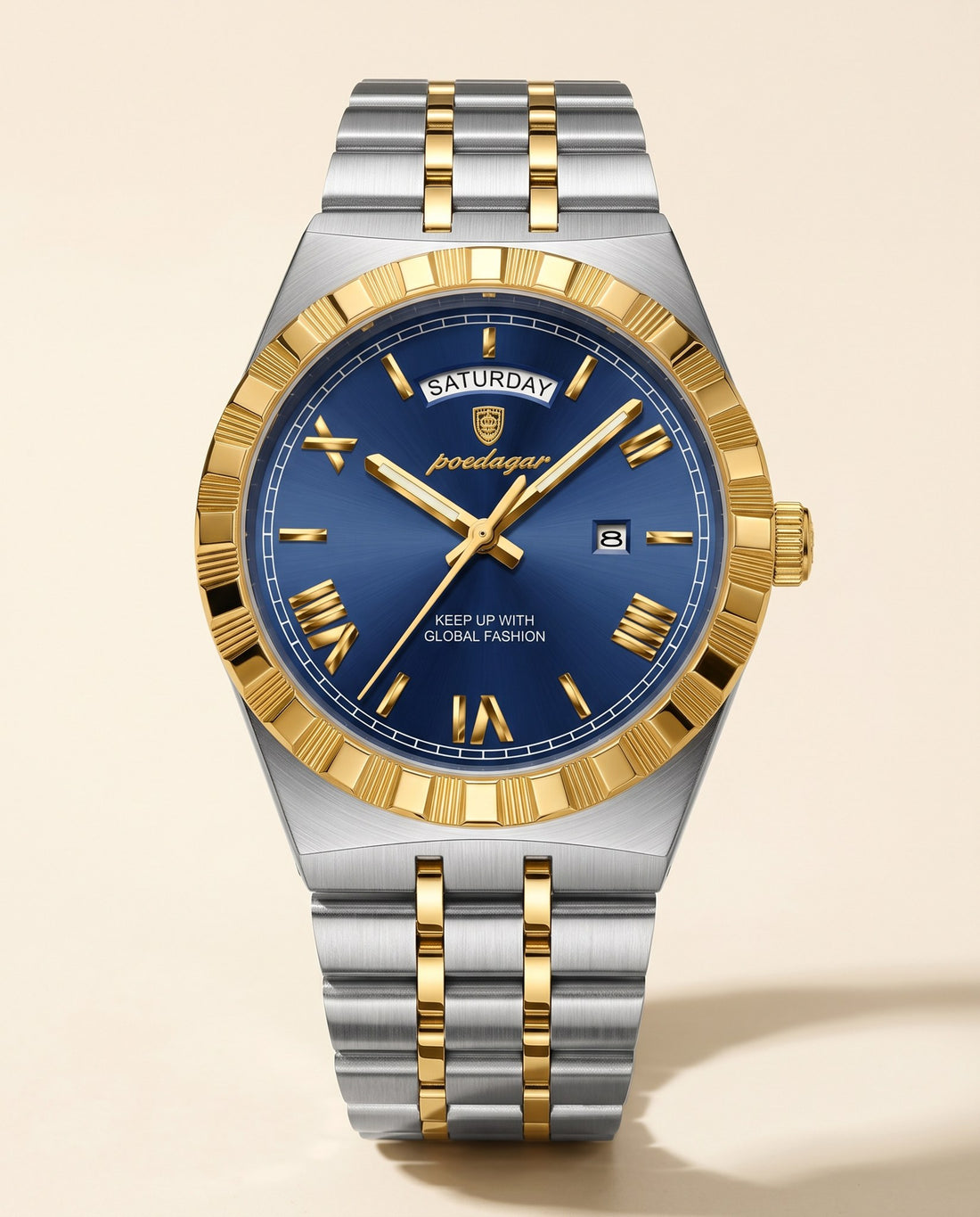 Crown Day-Date Two-Tone Gold case, Blue dial