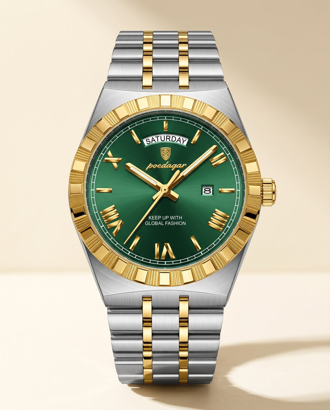 Crown Day-Date Two-Tone Gold case, Green dial