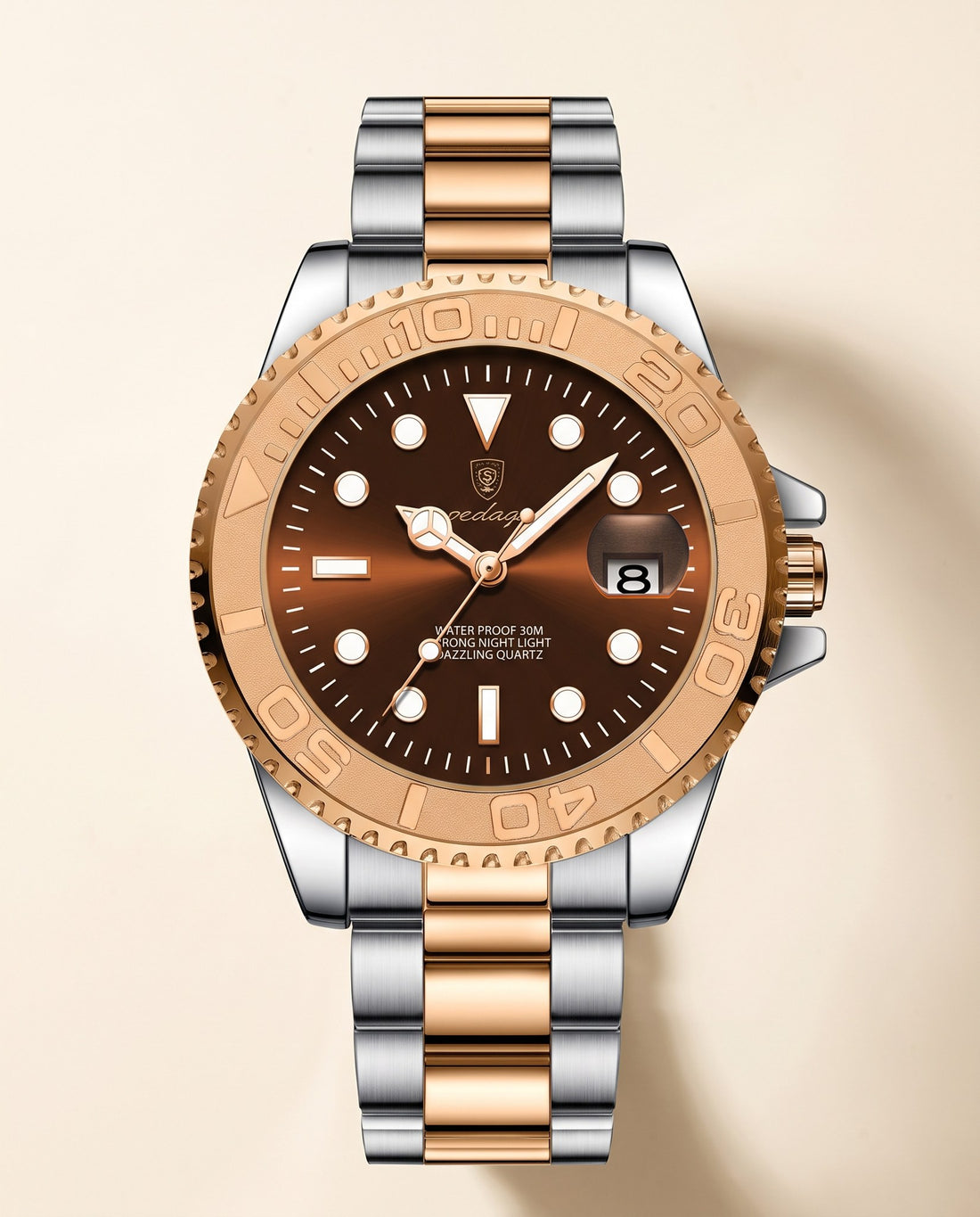 Mariner Diver (Steel) Rose Gold case, Coffee dial hero