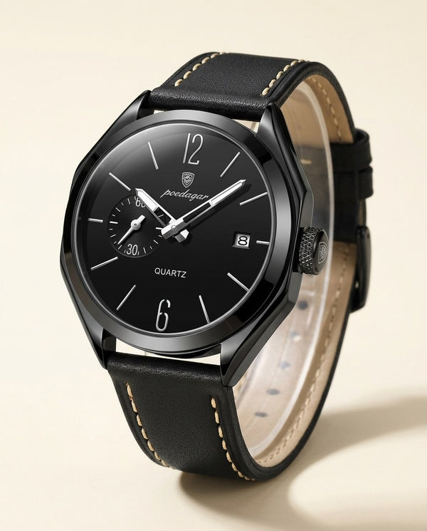 Heritage Leather Classic Black case, Black dial hero