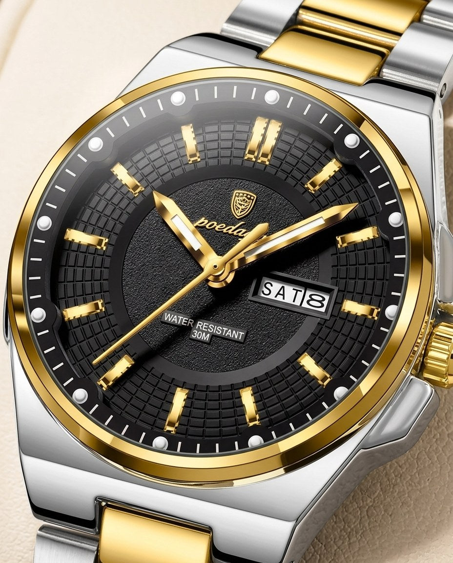 Grace Two-Tone Ladies Day-Date Gold case, Black dial dial close-up
