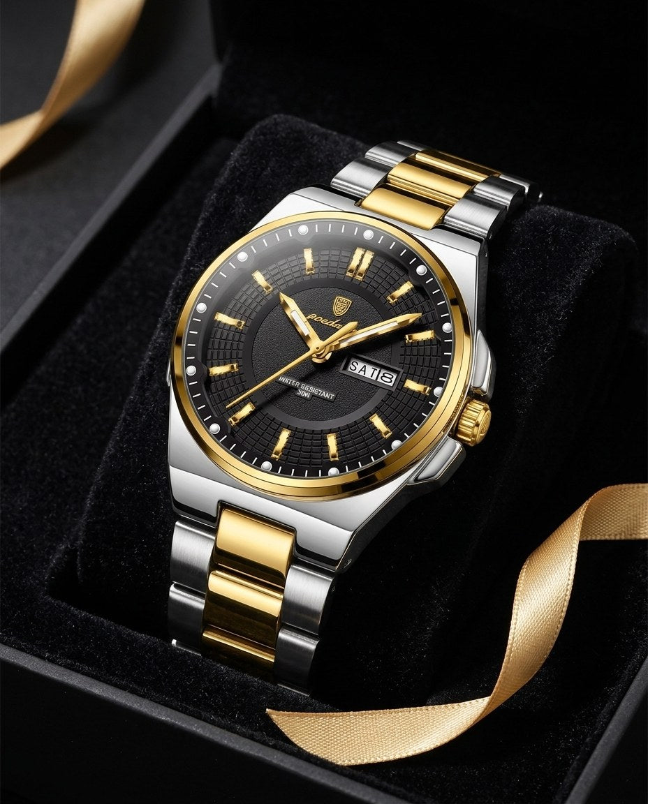 Grace Two-Tone Ladies Day-Date Gold case, Black dial in the gift box