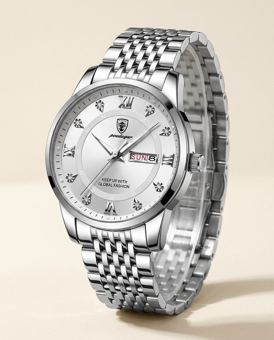 Roman Day-Date Classic Silver case, Silver dial