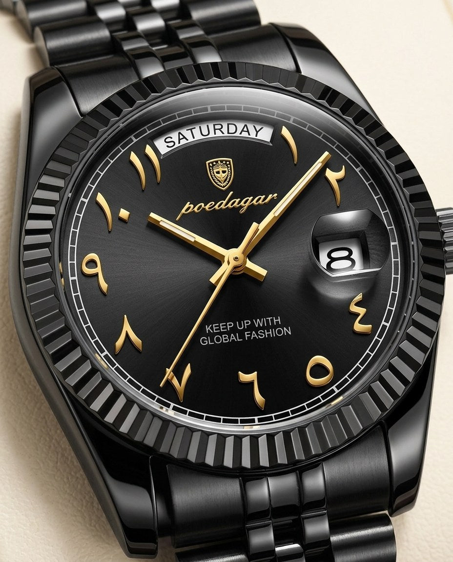 Imperial Day-Date Black case, Gold dial dial close-up