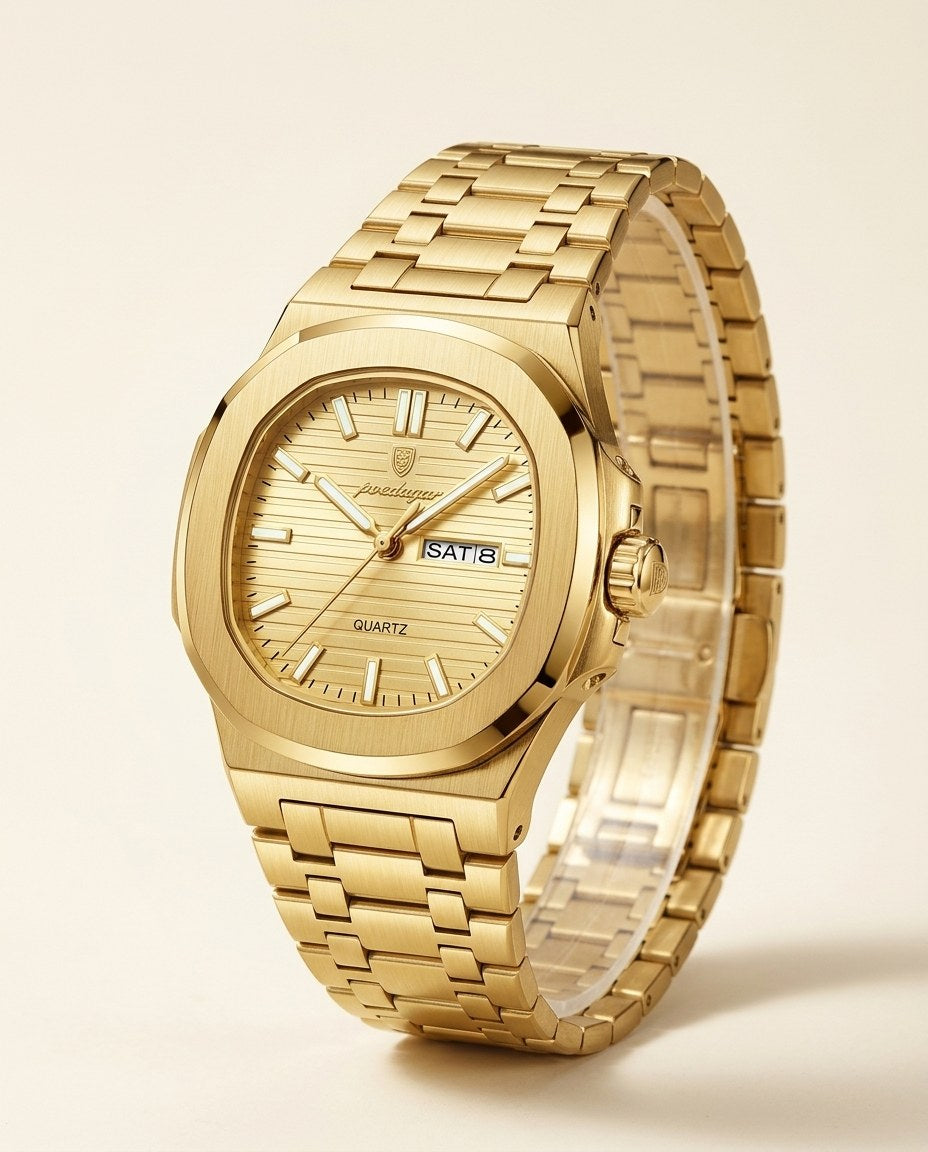Octagon Sport Day-Date (Steel) Gold case, Gold dial hero