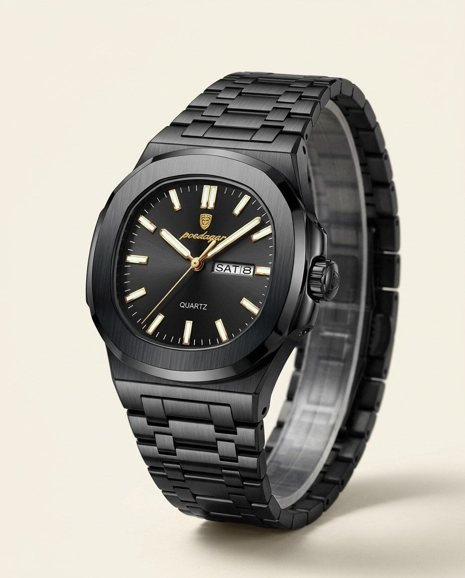 Octagon Sport Day-Date (Steel) Black case, Black dial