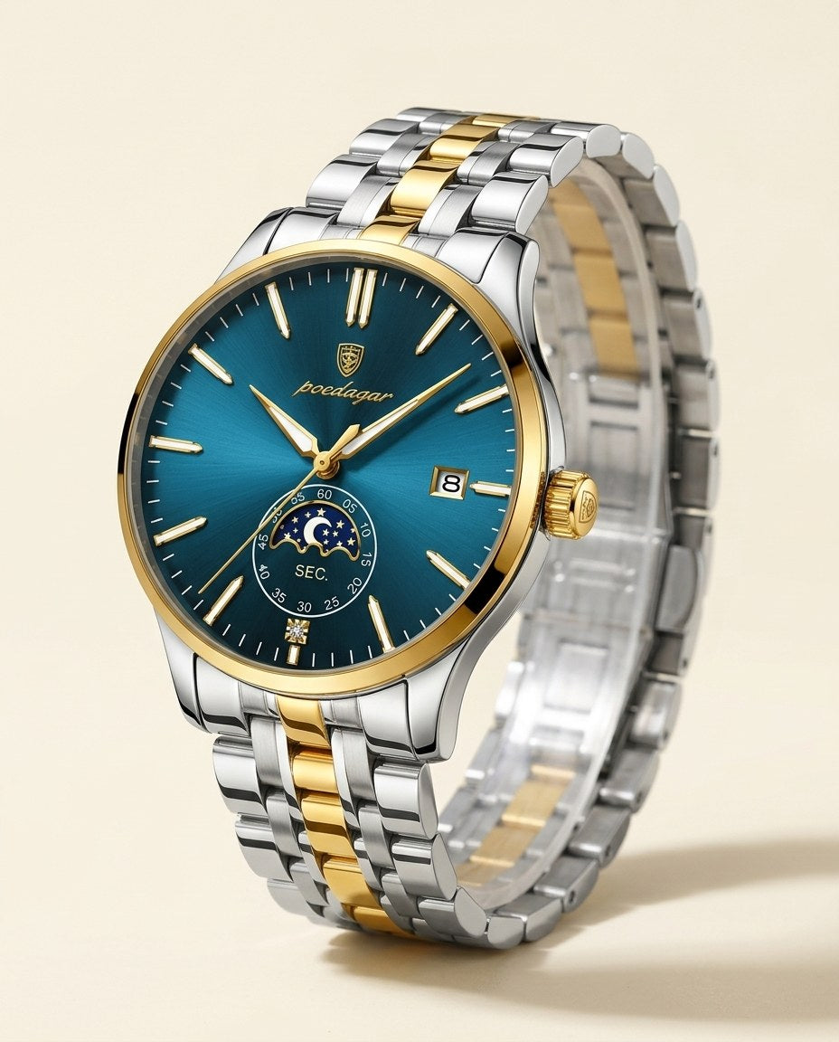 Moonphase Classic Gold case, Blue dial hero