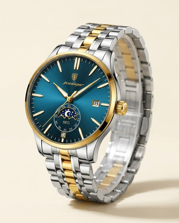 Moonphase Classic Gold case, Blue dial hero