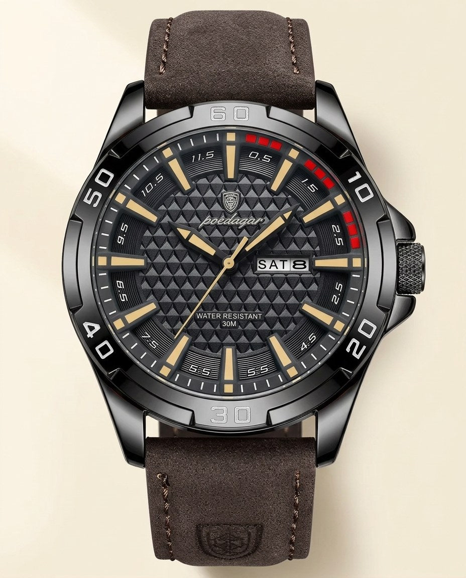 Turbo Racing Day-Date Black case, Gold dial front