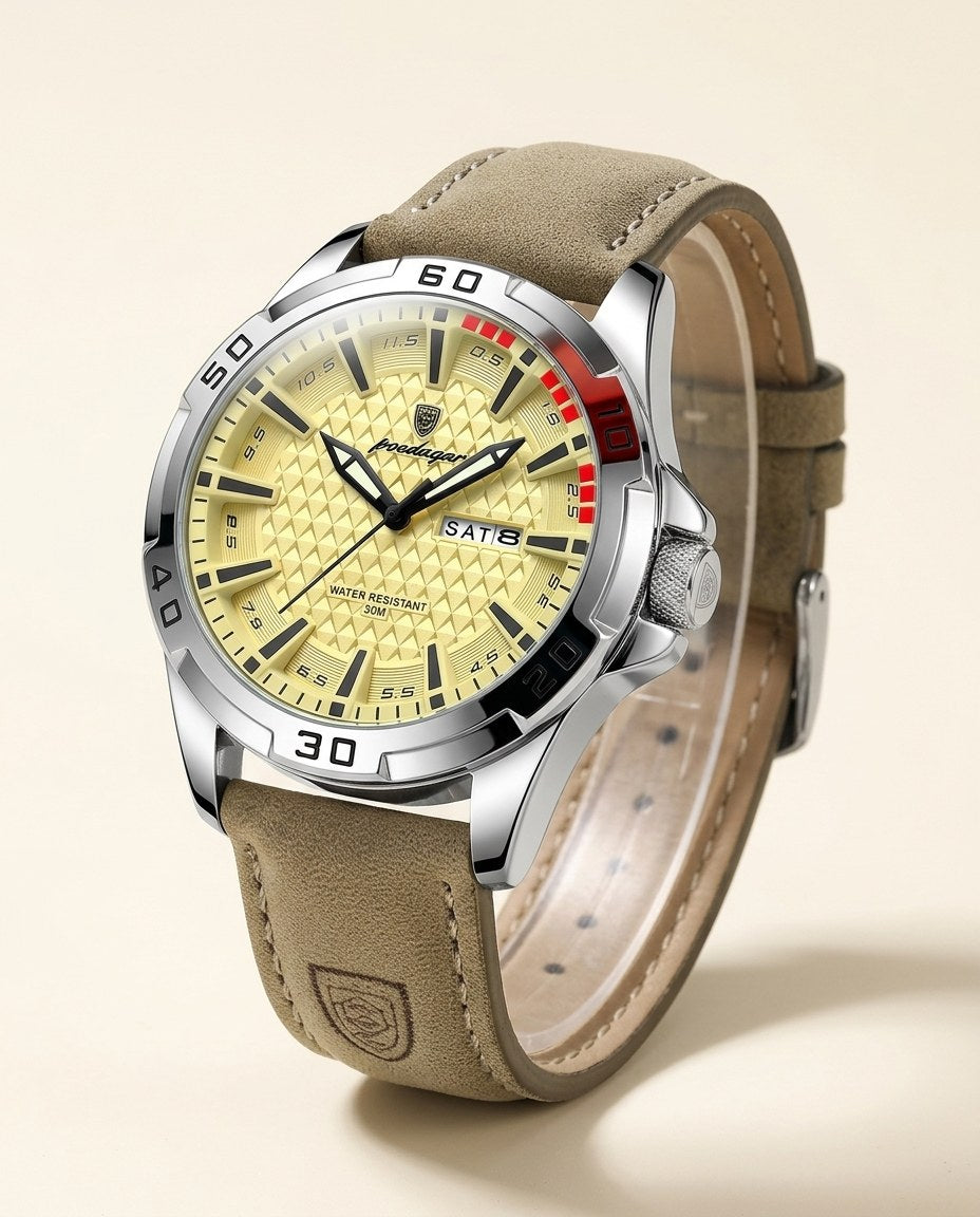 Turbo Racing Day-Date Silver case, Yellow dial