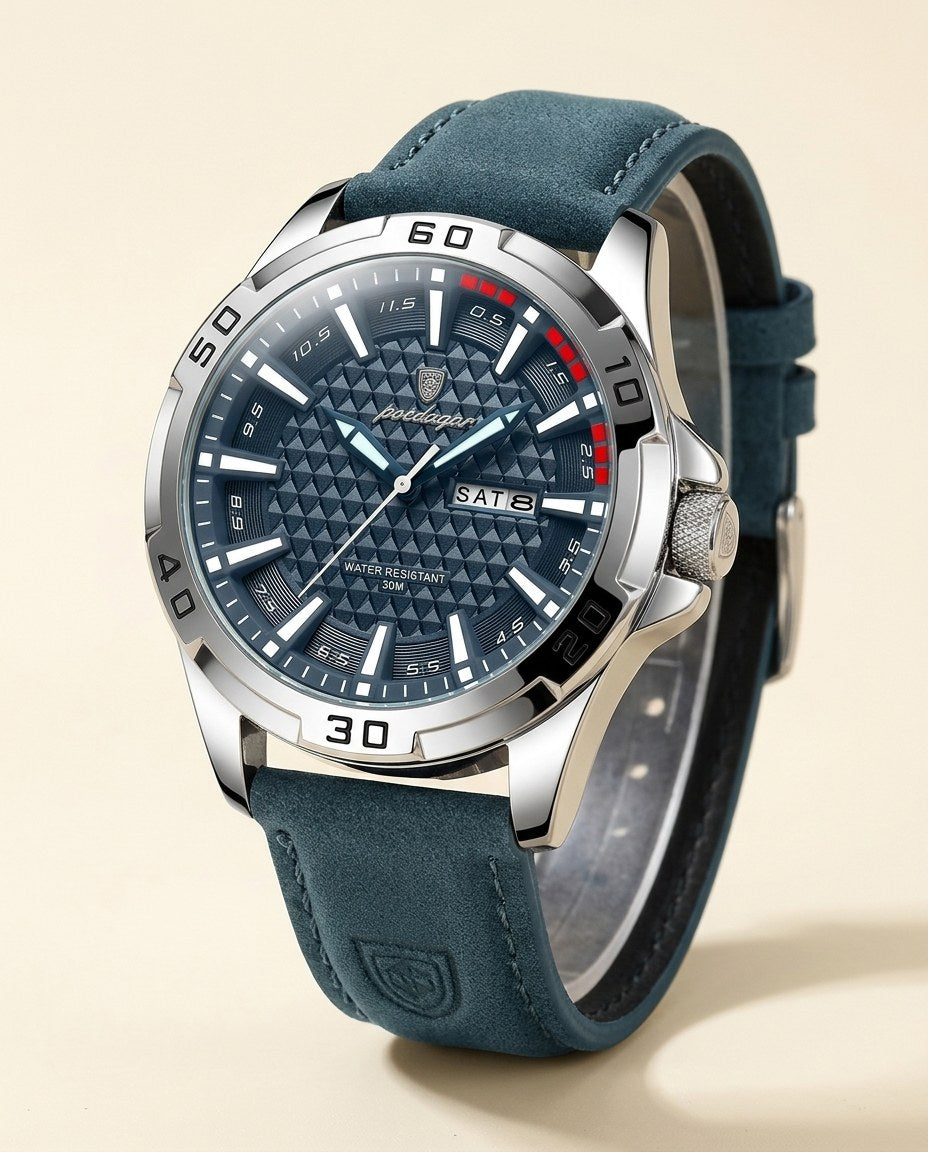 Turbo Racing Day-Date Silver case, Blue dial