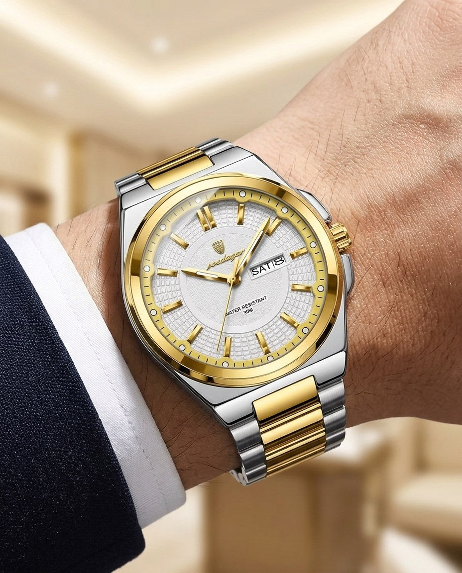 Executive Day-Date Gold case, White dial on the wrist