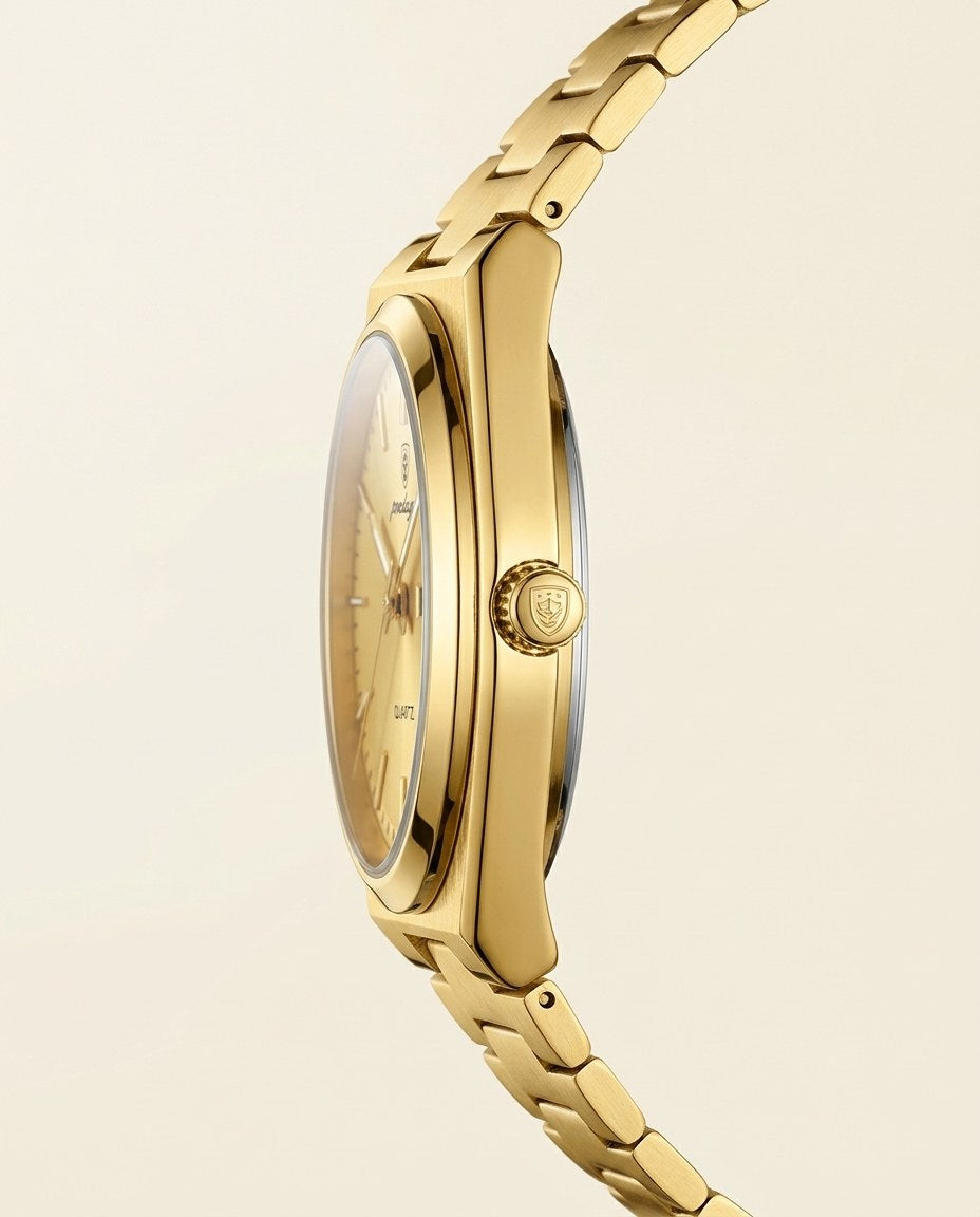 Sovereign Day-Date Gold case, Gold dial crown side