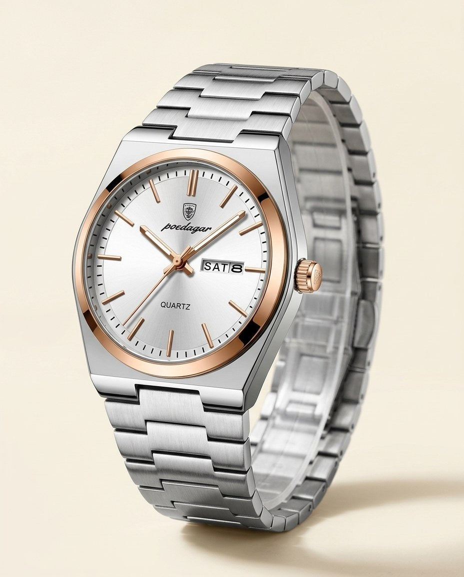 Sovereign Day-Date Rose Gold case, White dial