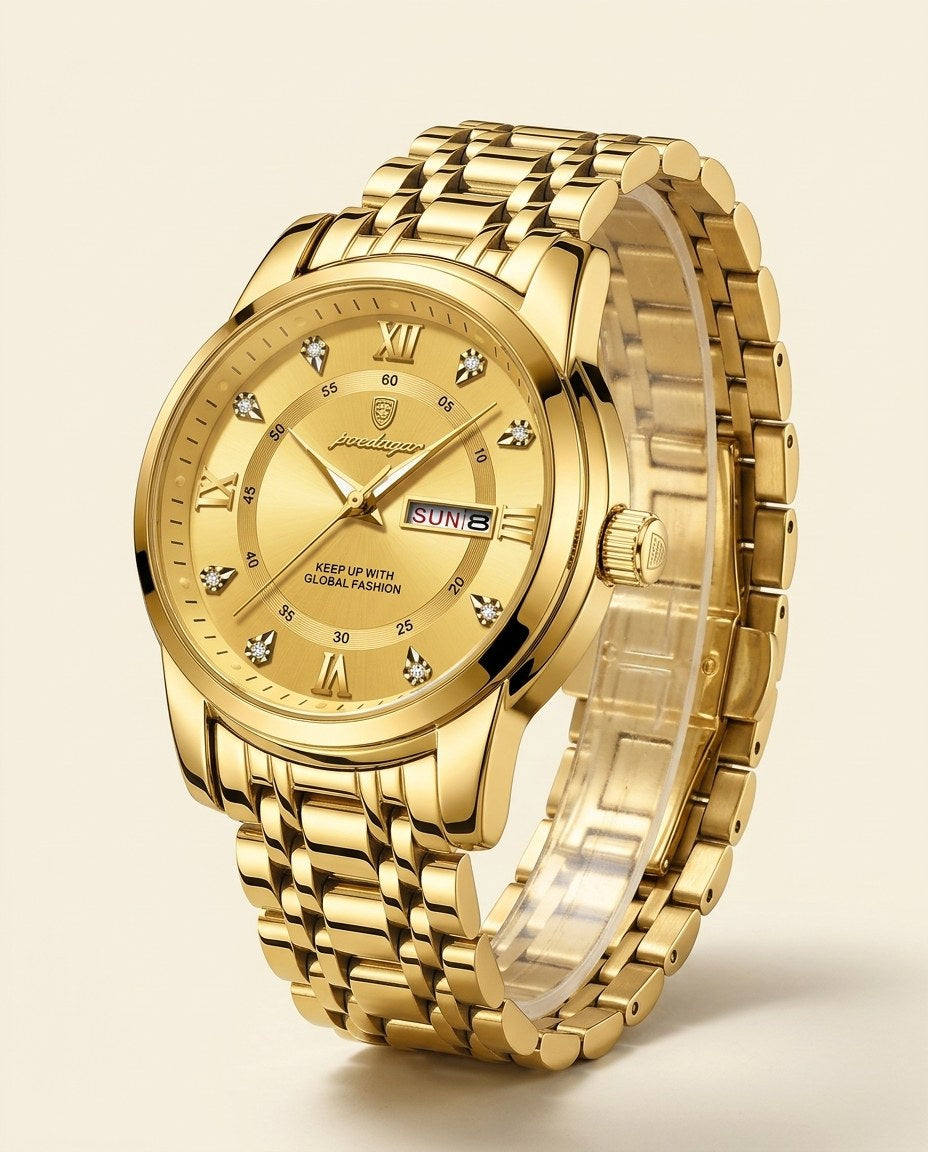 Diamond Marker Day-Date Gold case, Gold dial hero