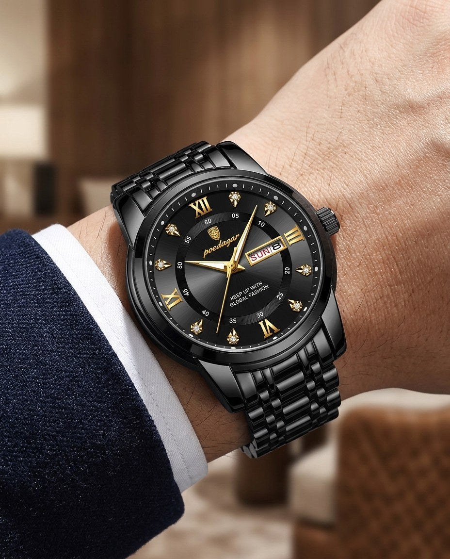 Diamond Marker Day-Date Black case, Black dial on the wrist