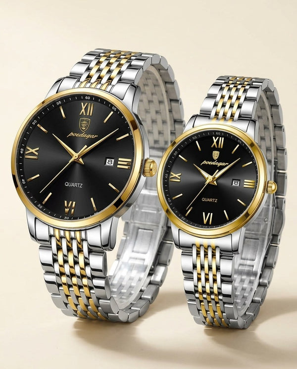 Roman Classic Couple Set Gold case, Black dial hero