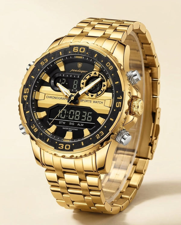 Commander Analog-Digital Gold case, Black dial hero