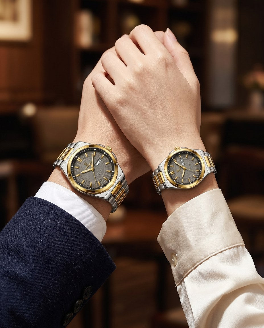 Imperial Day-Date Couple Set Gold case, Grey dial on the wrist