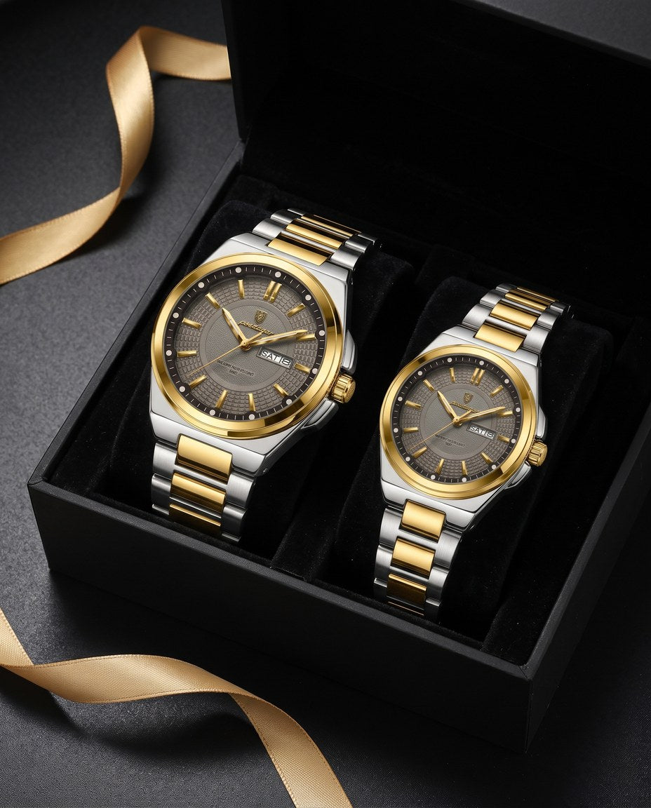 Imperial Day-Date Couple Set Gold case, Grey dial in the gift box